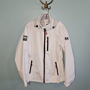 Helly-Hansen Women's Crew Hooded Jacket, White, Large EUC